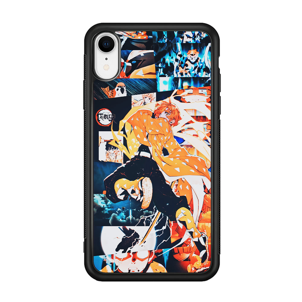 Demon Slayer Zenitsu Aesthetic iPhone XR Case-Phone Case-Rubber Black (2D Case)-Altracase
