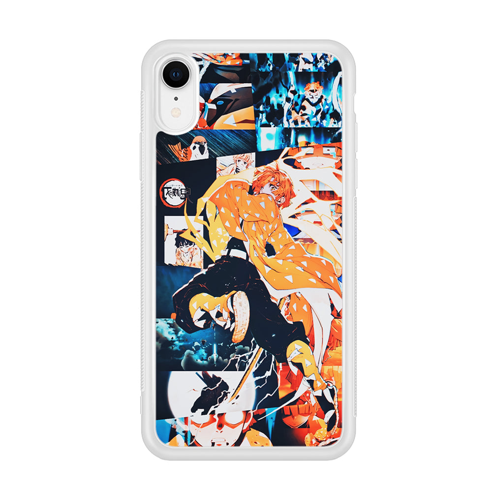 Demon Slayer Zenitsu Aesthetic iPhone XR Case-Phone Case-Rubber White (2D Case)-Altracase