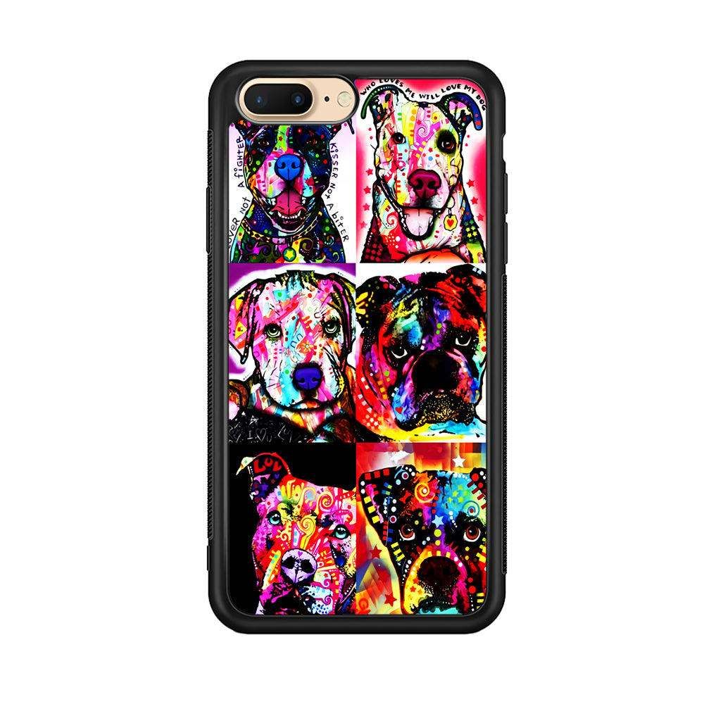 Dog Colorful Art Collage iPhone 8 Plus Case-Phone Case-Rubber Black (2D Case)-Altracase