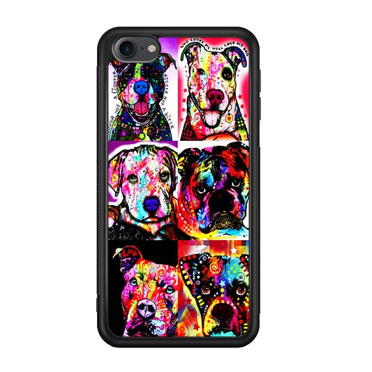 Dog Colorful Art Collage iPod Touch 6 Case-Phone Case-Rubber White (2D Case)-Altracase