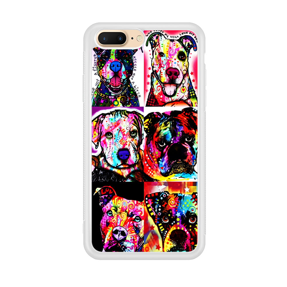 Dog Colorful Art Collage iPhone 8 Plus Case-Phone Case-Rubber White (2D Case)-Altracase