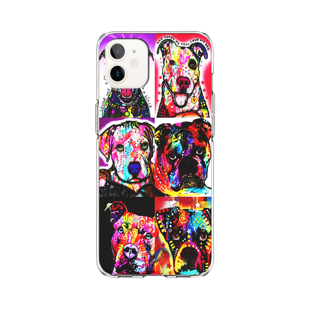 Dog Colorful Art Collage iPhone 12 Case-Phone Case-Clear Soft Case-Altracase