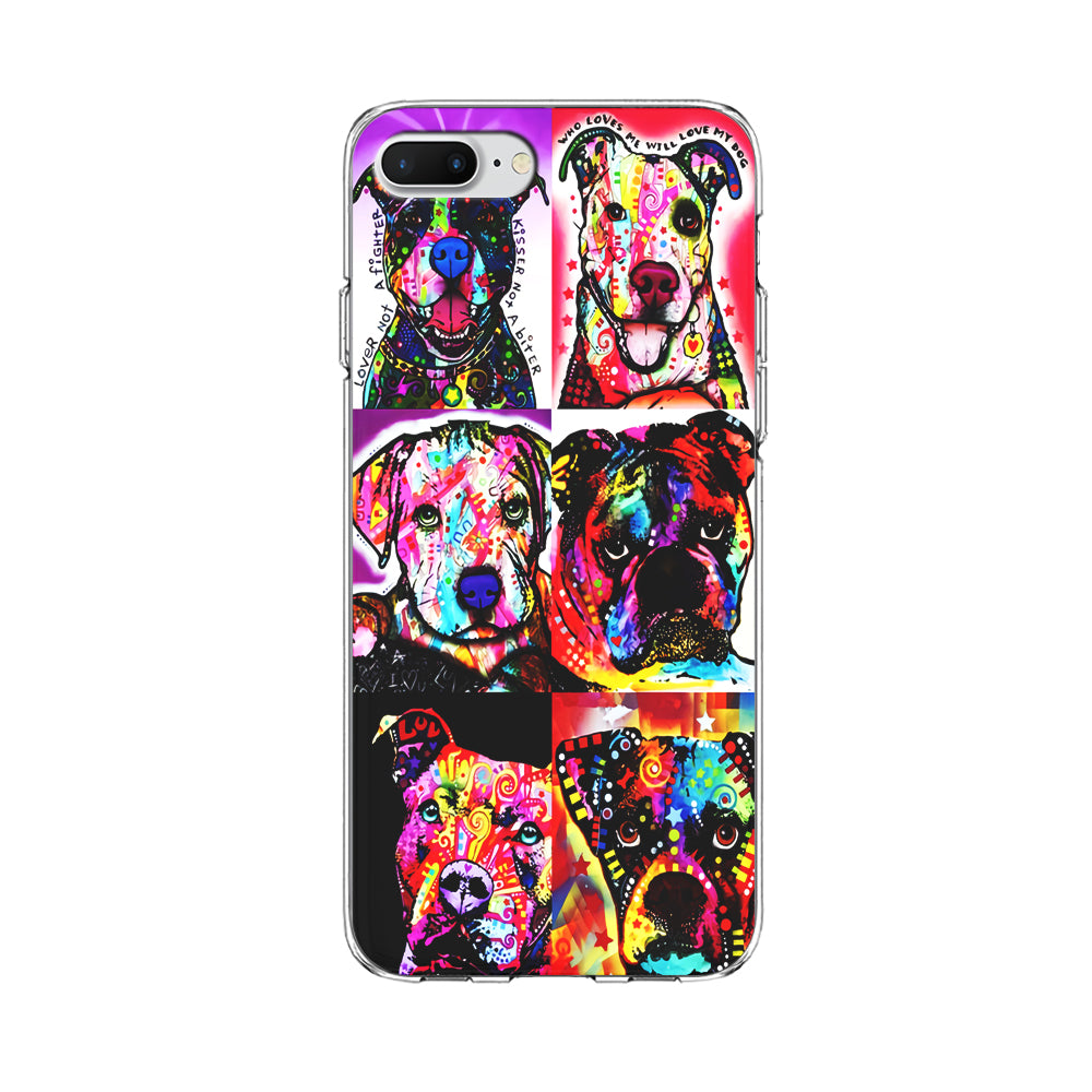 Dog Colorful Art Collage iPhone 8 Plus Case-Phone Case-Clear Soft Case-Altracase
