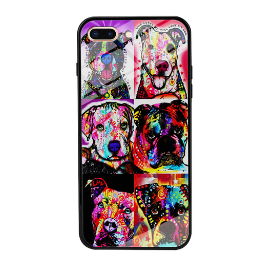 Dog Colorful Art Collage iPhone 8 Plus Case-Phone Case-Tempered Glass Case-Altracase