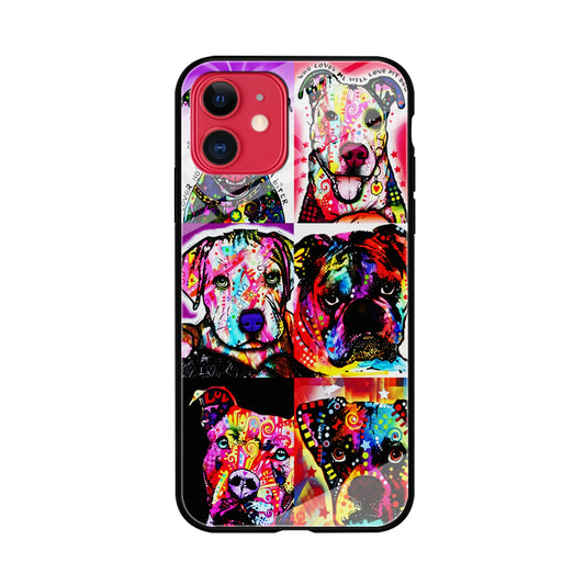 Dog Colorful Art Collage iPhone 11 Case-Phone Case-Tempered Glass Case-Altracase
