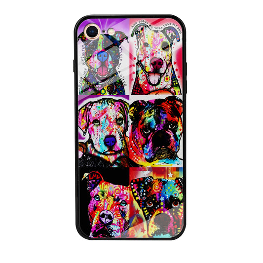 Dog Colorful Art Collage iPhone 7 Case-Phone Case-Tempered Glass Case-Altracase