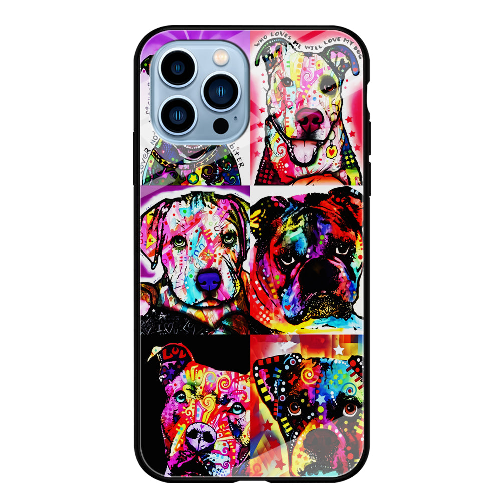 Dog Colorful Art Collage iPhone 15 Pro Case-Phone Case-Tempered Glass Case-Altracase