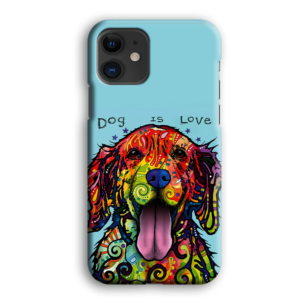 Dog is Love Painting Art iPhone 12 Mini Case