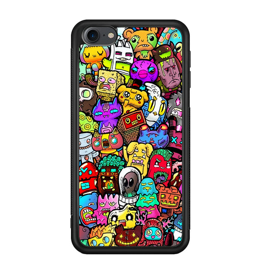 Doodle Cute Character iPod Touch 6 Case-Phone Case-Rubber White (2D Case)-Altracase