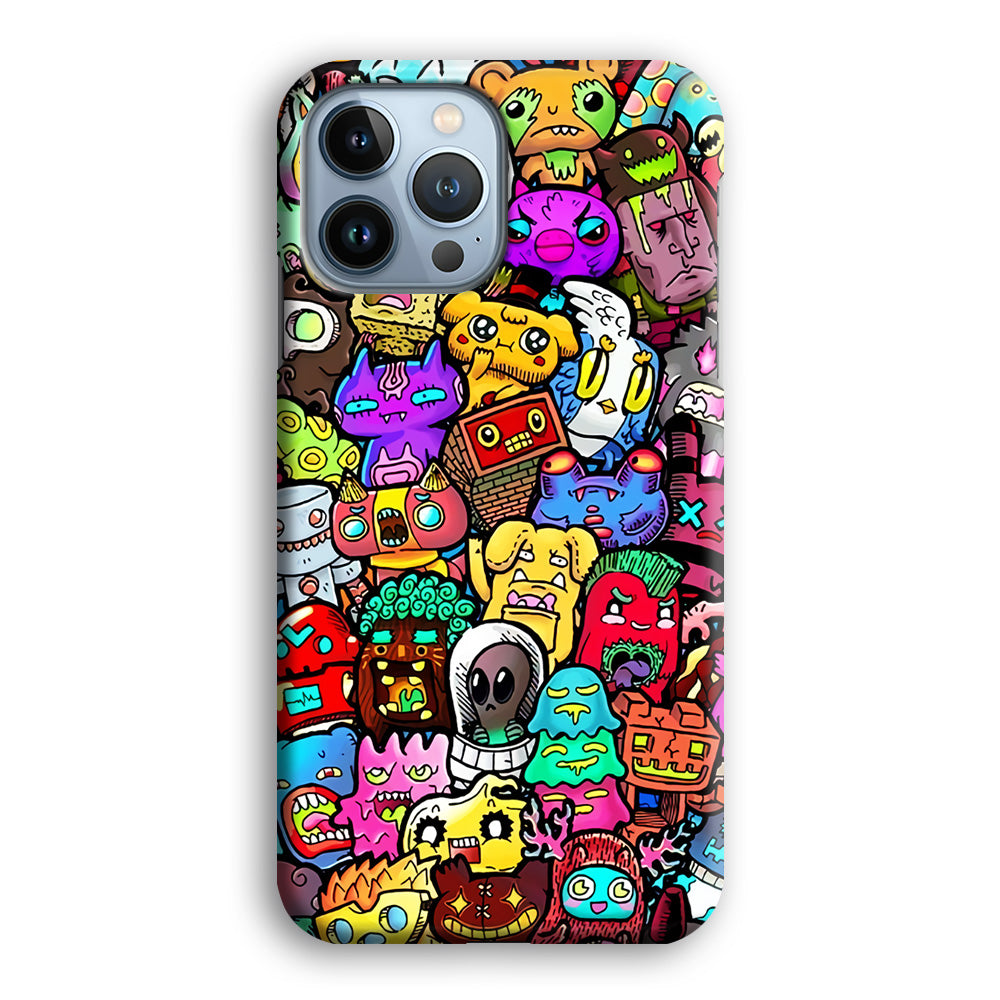 Doodle Cute Character iPhone 14 Pro Case