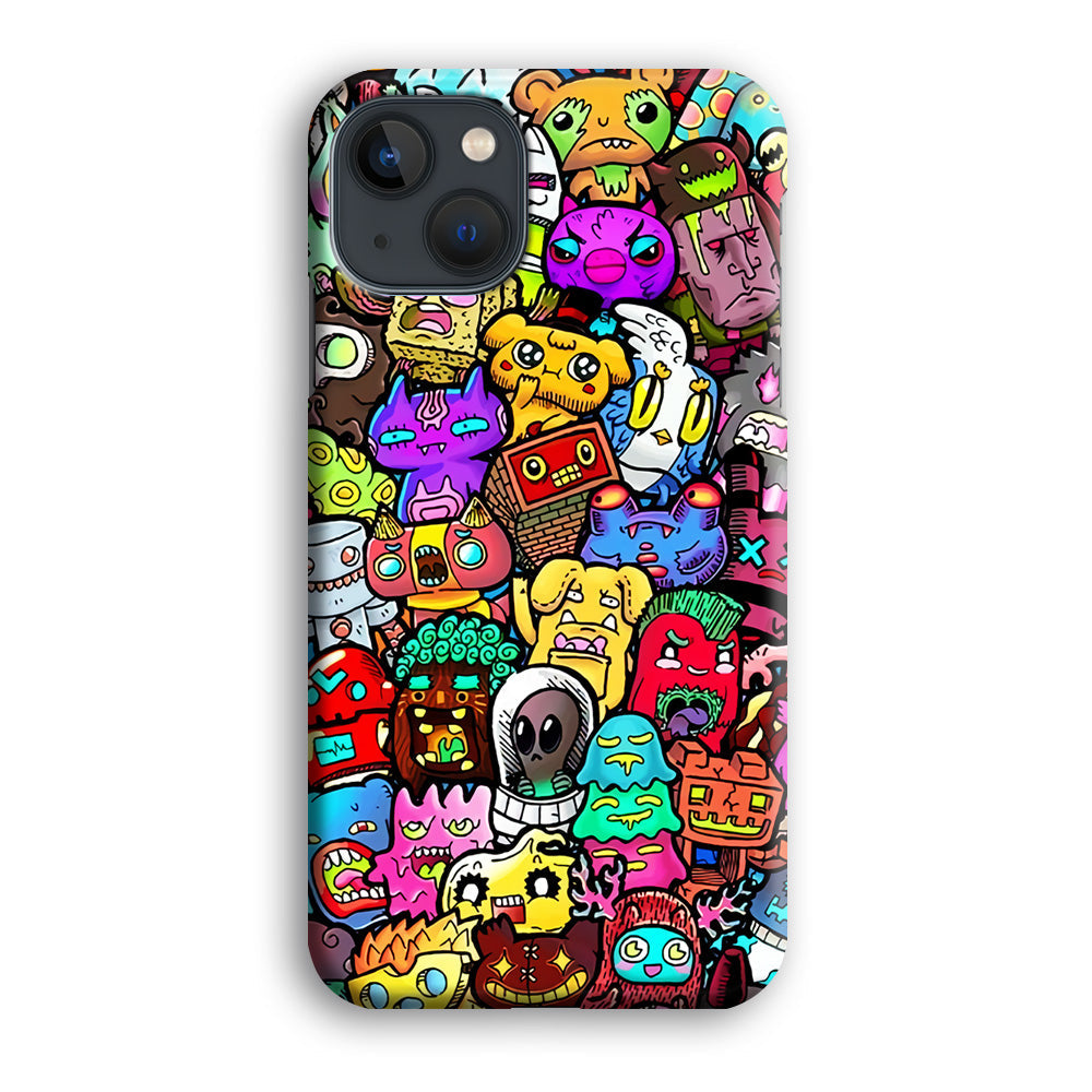 Doodle Cute Character iPhone 13 Case