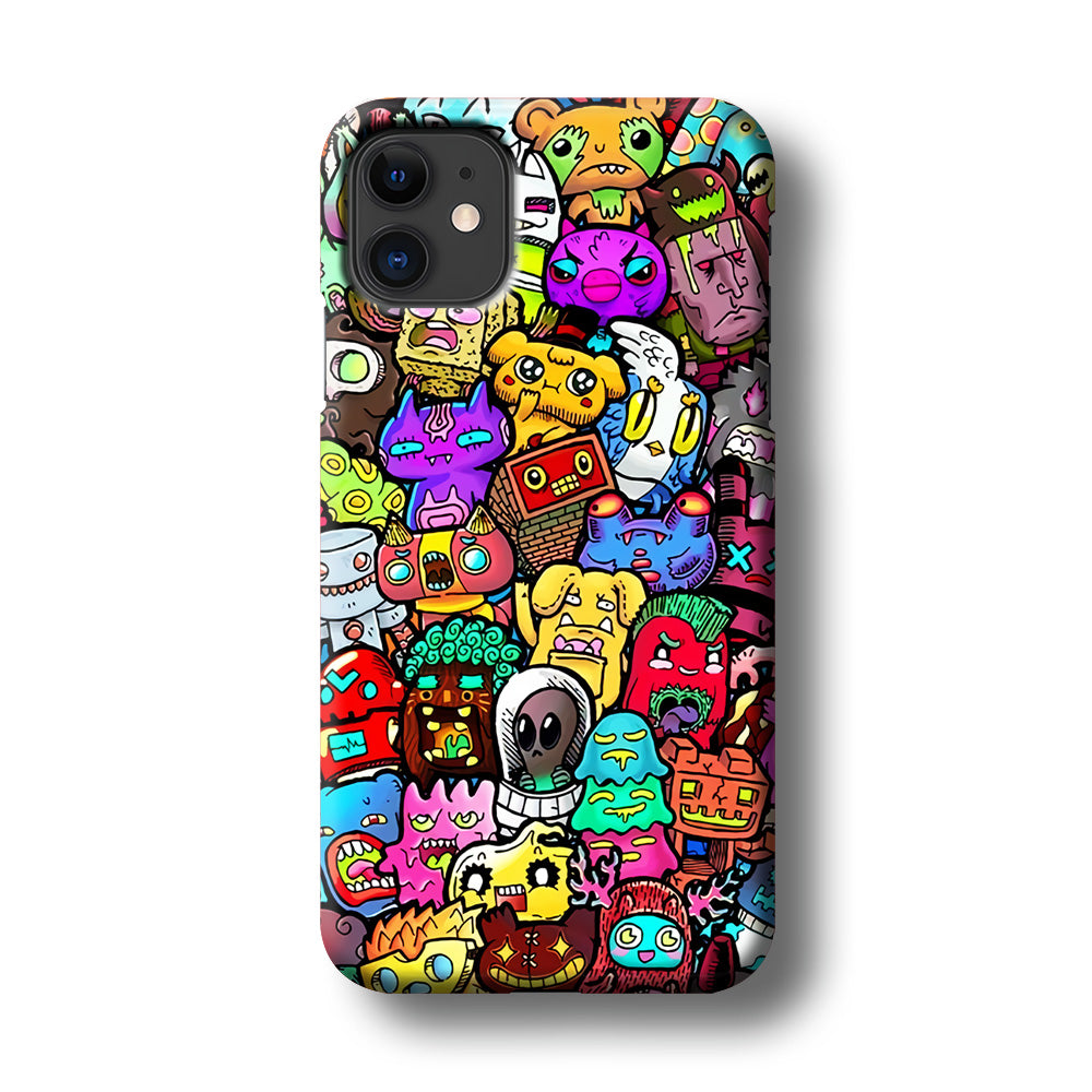 Doodle Cute Character iPhone 11 Case