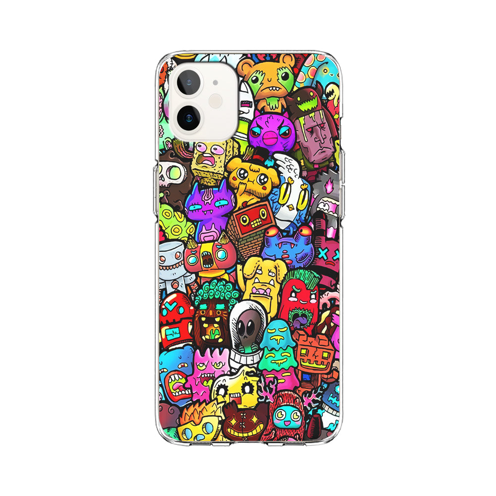 Doodle Cute Character iPhone 12 Case