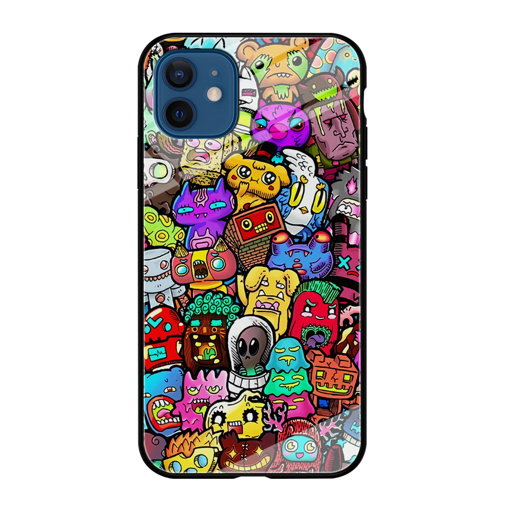 Doodle Cute Character iPhone 12 Case