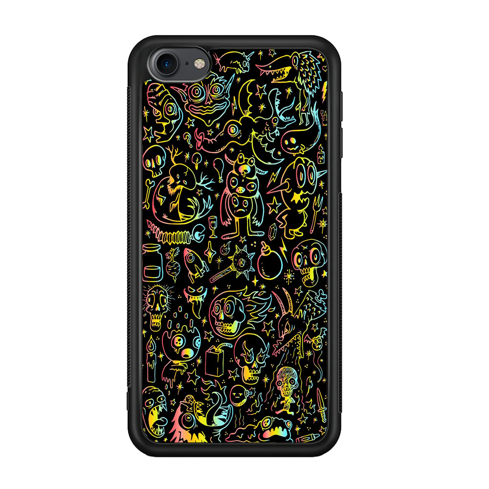 Doodle Monsters Black iPod Touch 6 Case