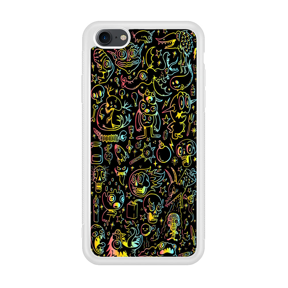 Doodle Monsters Black iPhone 7 Case