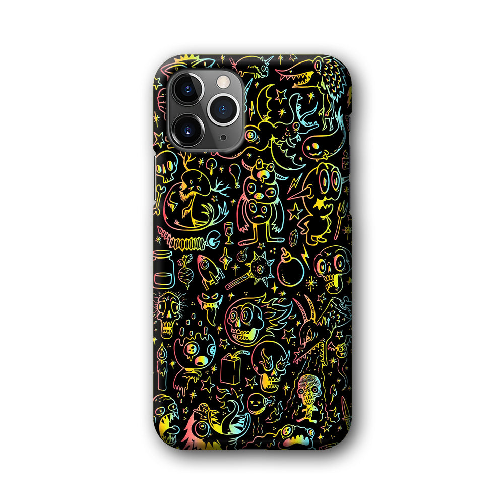 Doodle Monsters Black iPhone 11 Pro Case