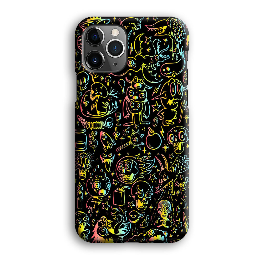 Doodle Monsters Black iPhone 12 Pro Max Case