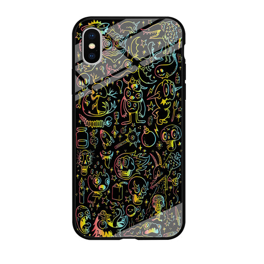 Doodle Monsters Black  iPhone X Case
