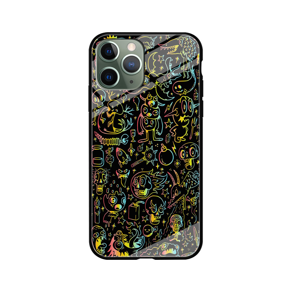 Doodle Monsters Black iPhone 11 Pro Case