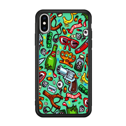 Doodle Sticker Bomb iPhone Xs Case