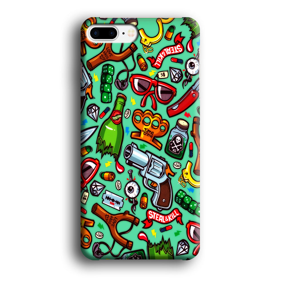 Doodle Sticker Bomb iPhone 8 Plus Case