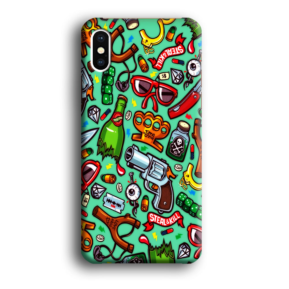 Doodle Sticker Bomb iPhone Xs Case