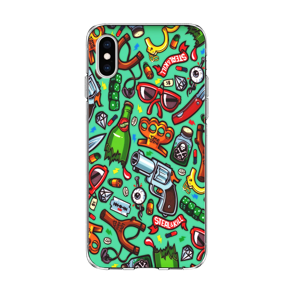 Doodle Sticker Bomb iPhone Xs Max Case