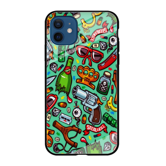 Doodle Sticker Bomb iPhone 12 Case