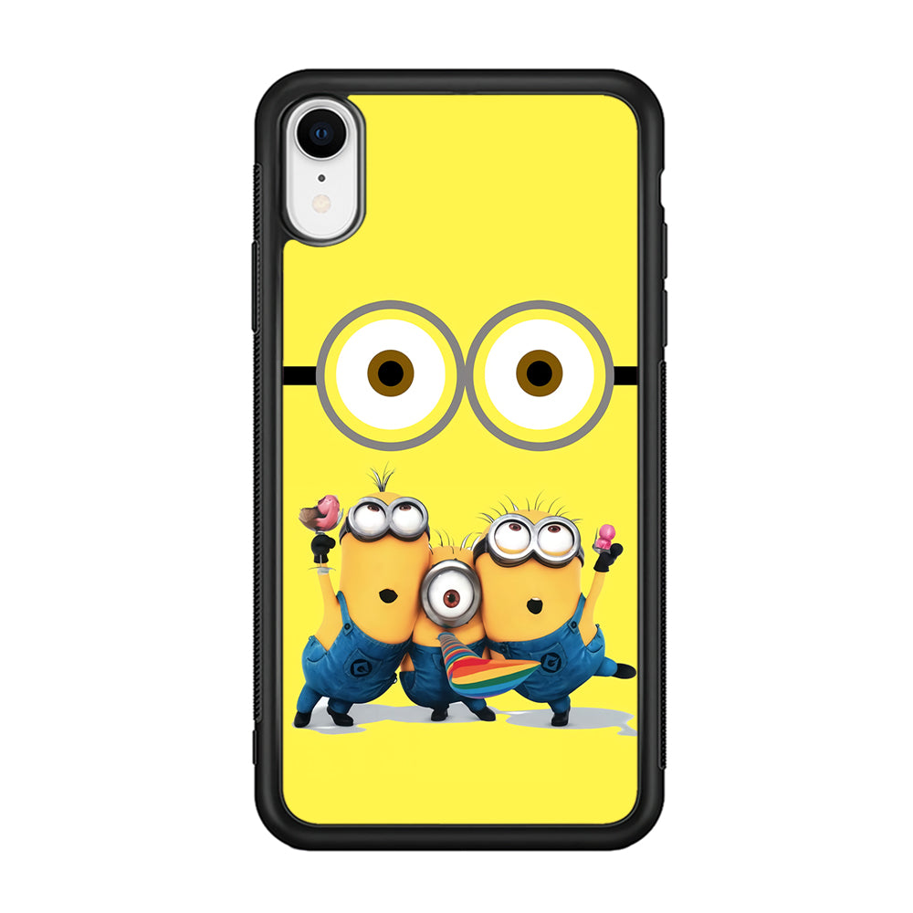 Eyes and Three Minions iPhone XR Case