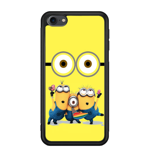 Eyes and Three Minions iPod Touch 6 Case-Phone Case-Rubber White (2D Case)-Altracase