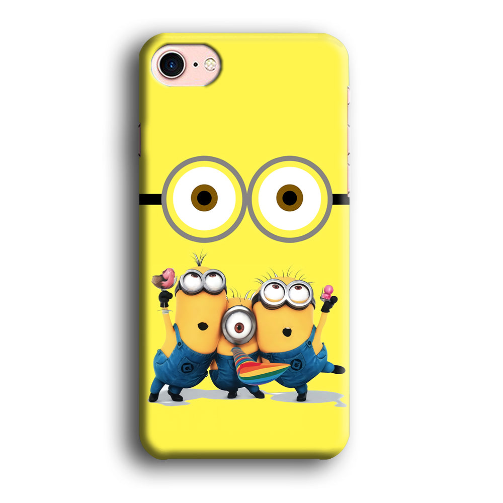 Eyes and Three Minions iPhone 7 Case