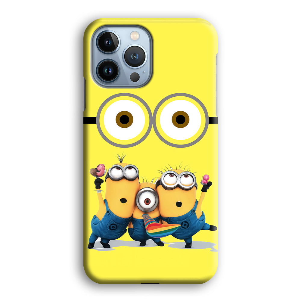 Eyes and Three Minions iPhone 13 Pro Case