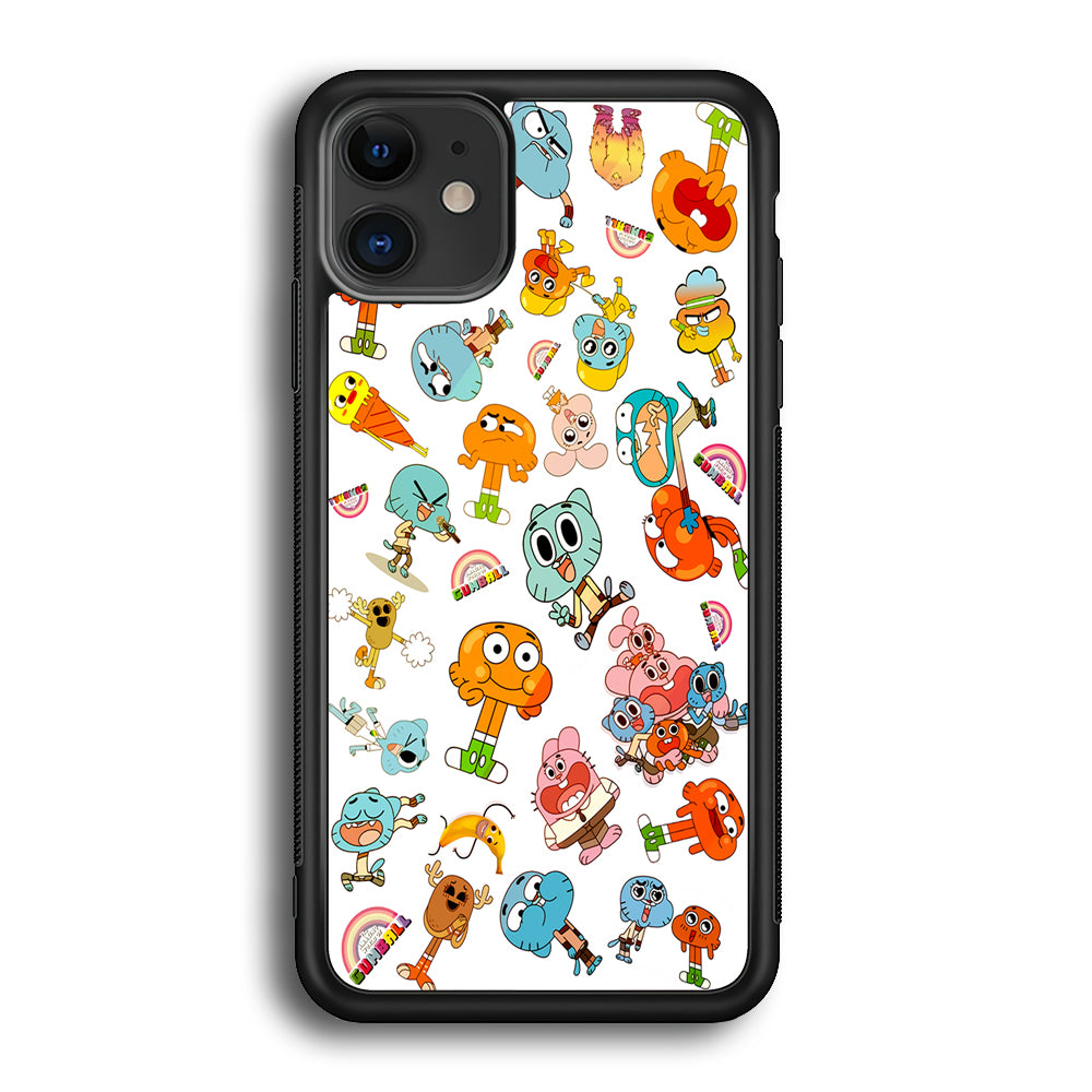 Gumball Doodle iPhone 12 Case-Phone Case-Rubber Black (2D Case)-Altracase