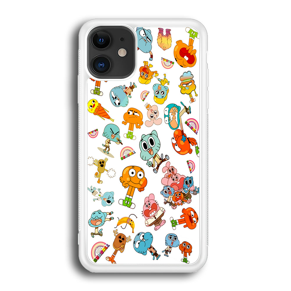 Gumball Doodle iPhone 12 Case-Phone Case-Rubber White (2D Case)-Altracase