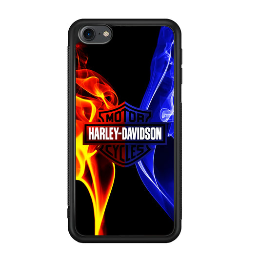 Harley Blue Red Fire iPod Touch 6 Case-Phone Case-Rubber Black (2D Case)-Altracase