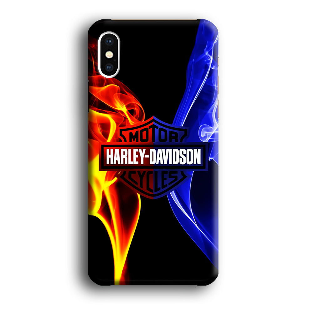 Harley Blue Red Fire iPhone Xs Case