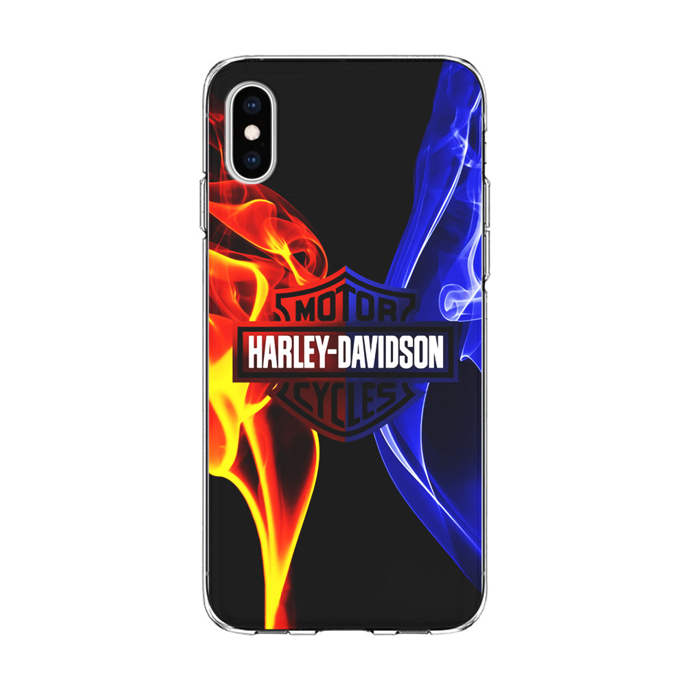 Harley Blue Red Fire iPhone Xs Case