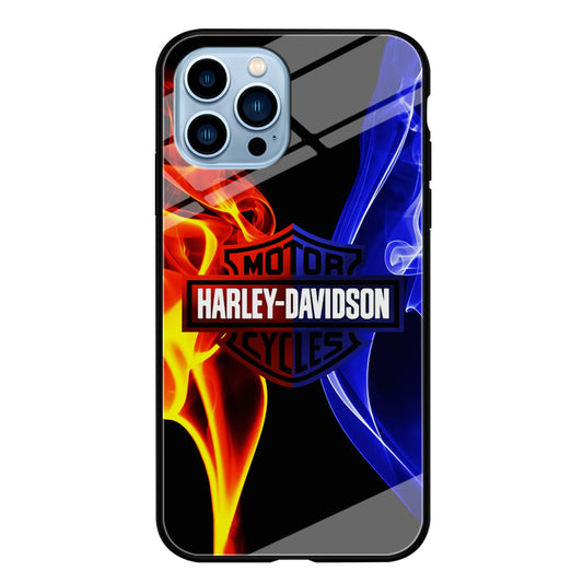 Harley Blue Red Fire iPhone 13 Pro Max Case