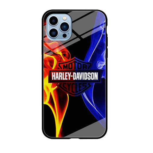 Harley Blue Red Fire iPhone 12 Pro Case