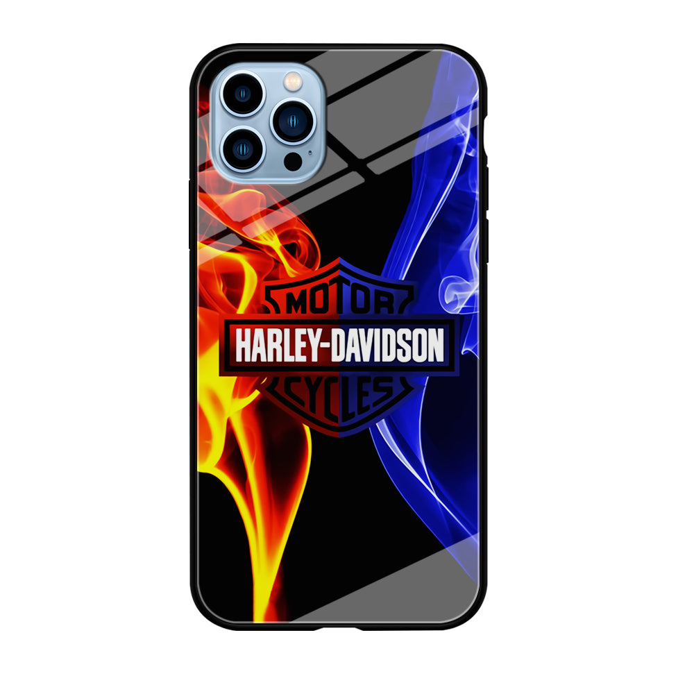 Harley Blue Red Fire iPhone 12 Pro Max Case