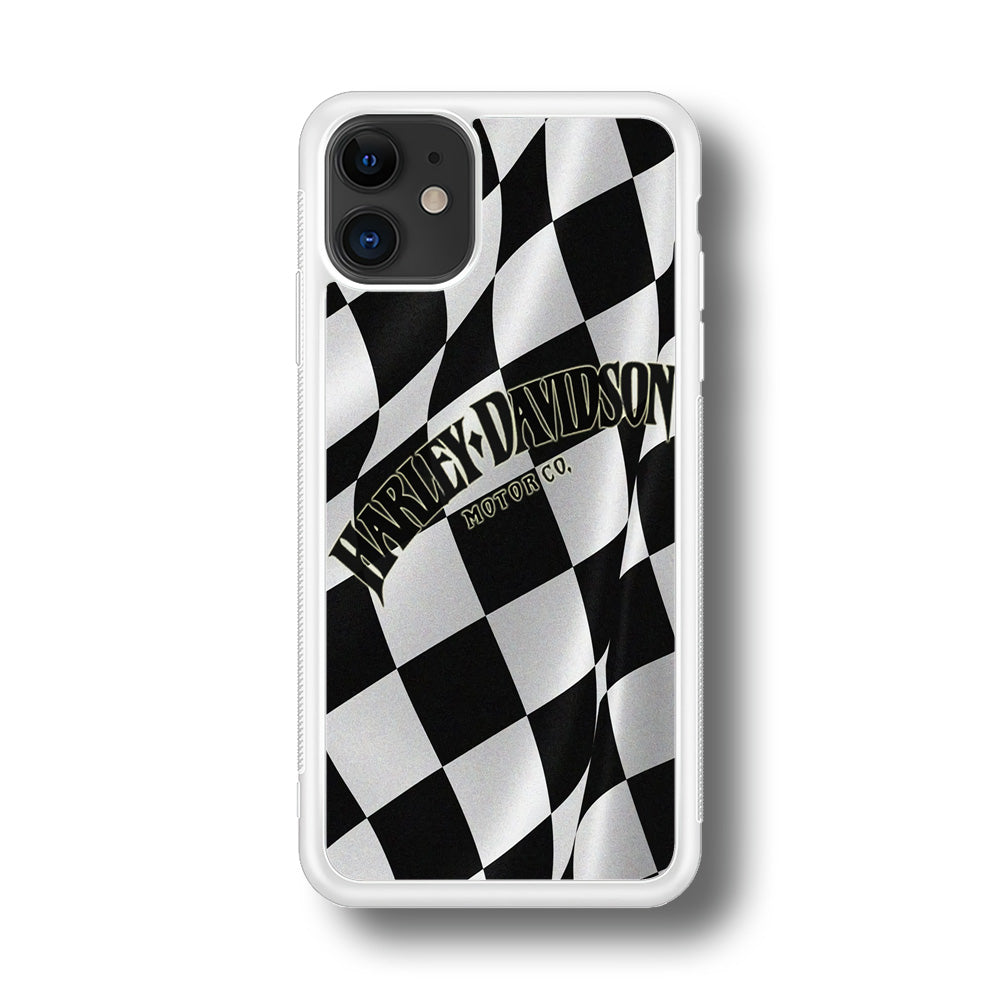 Harley Davidson Black White Flag iPhone 11 Case