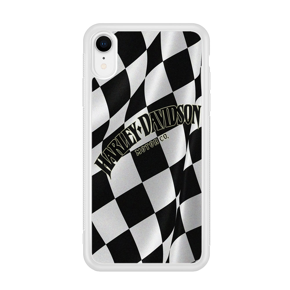 Harley Davidson Black White Flag iPhone XR Case