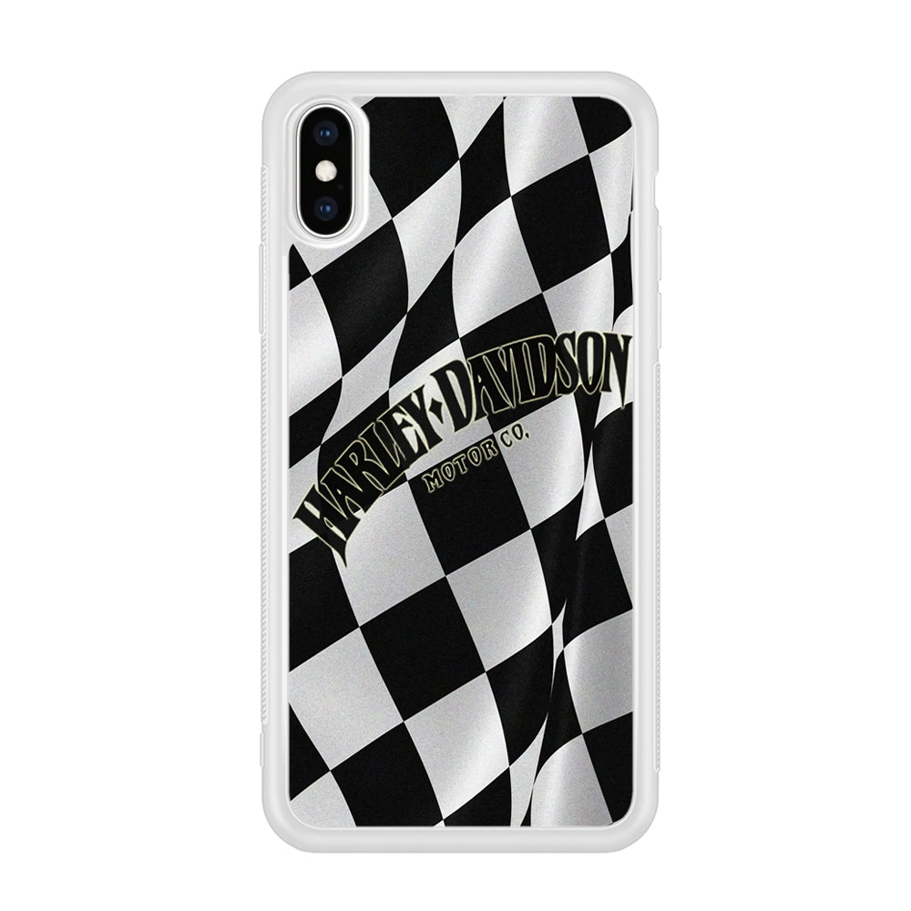 Harley Davidson Black White Flag iPhone Xs Case