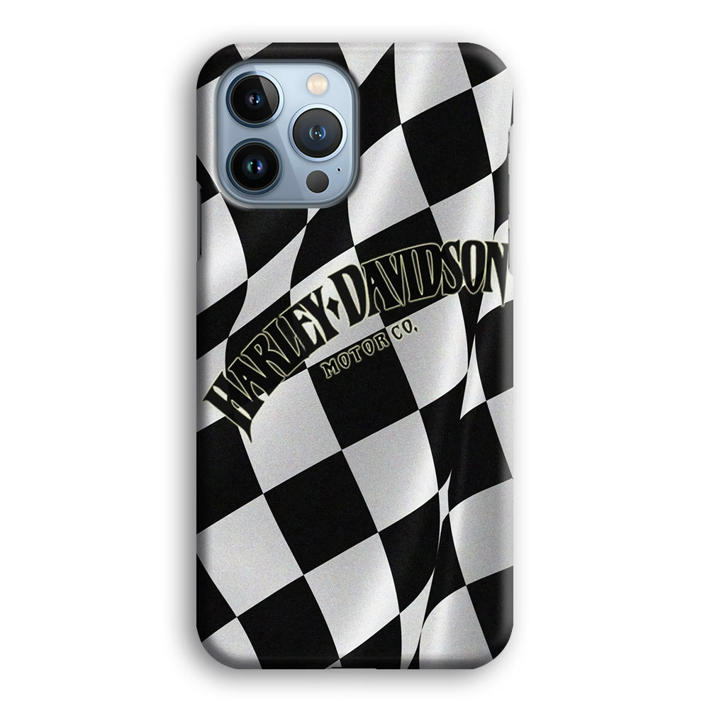 Harley Davidson Black White Flag iPhone 13 Pro Case