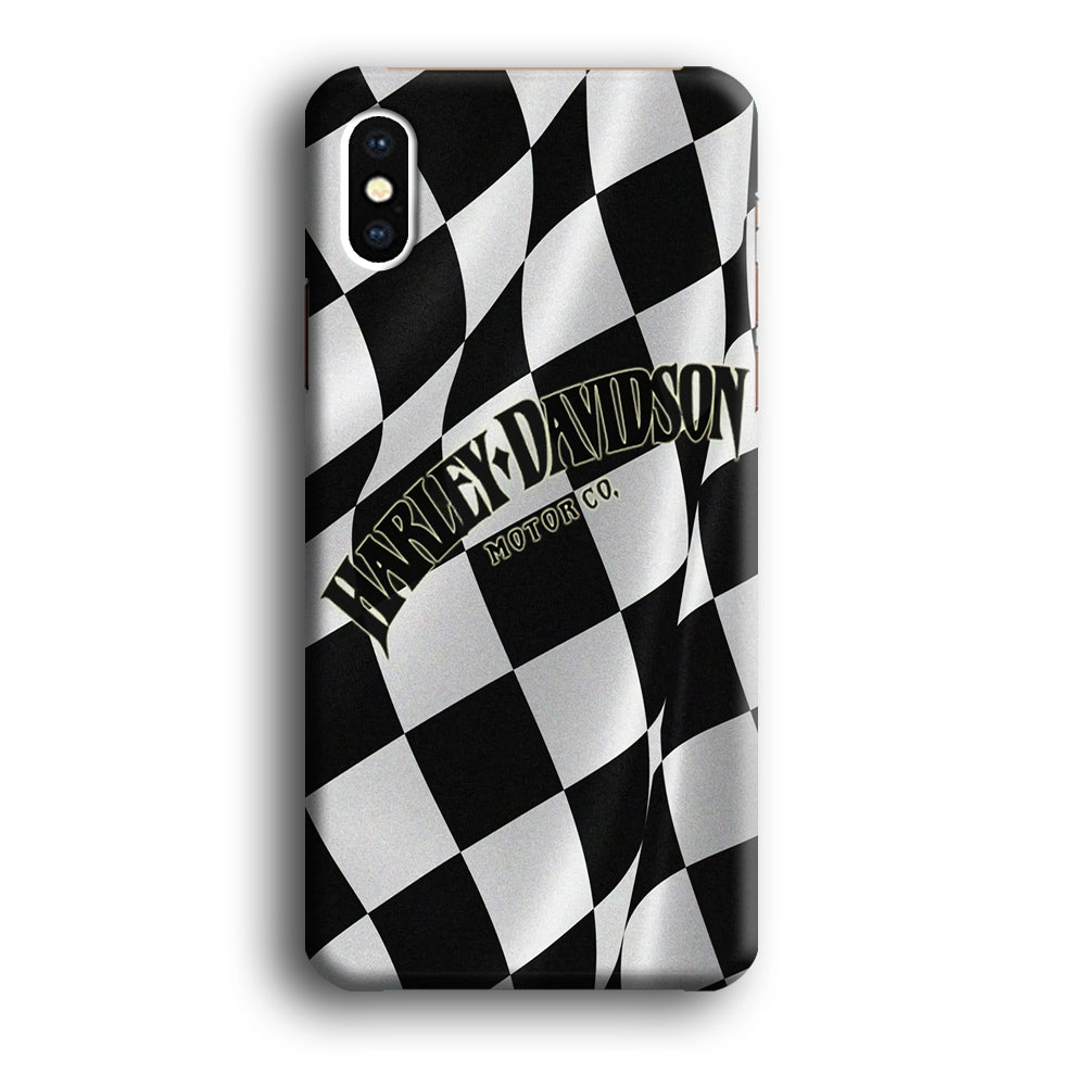 Harley Davidson Black White Flag iPhone X Case