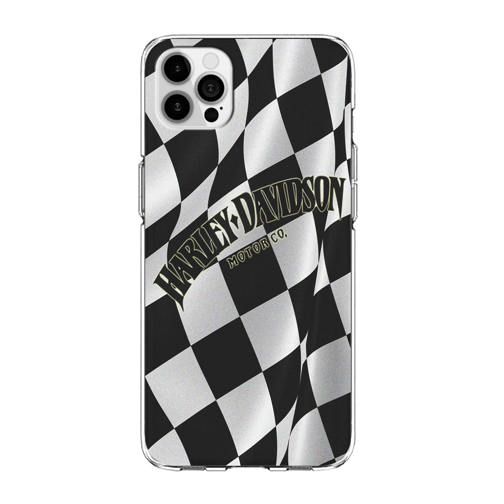 Harley Davidson Black White Flag iPhone 14 Pro Case