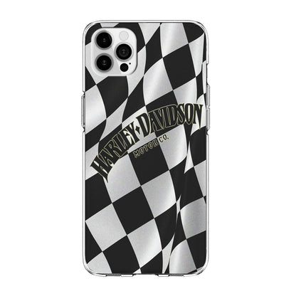 Harley Davidson Black White Flag iPhone 14 Pro Max Case