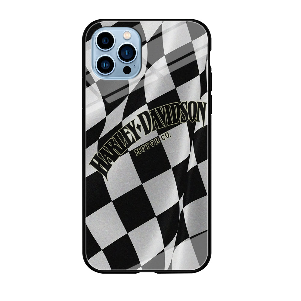 Harley Davidson Black White Flag iPhone 12 Pro Case