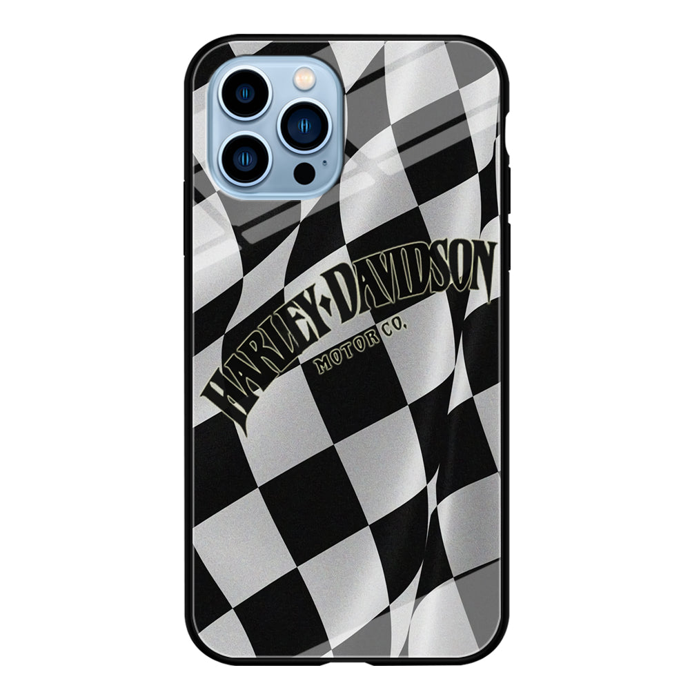 Harley Davidson Black White Flag iPhone 13 Pro Max Case